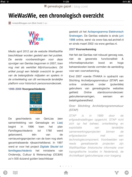 Genealogie Gazet op de iPad - view 5
