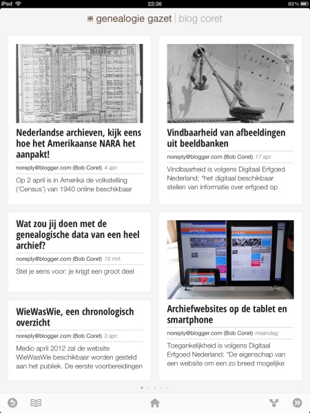 Genealogie Gazet op de iPad - view 2