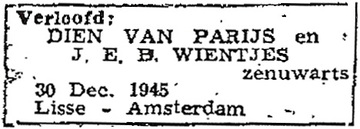 1945 - verloving  JEB Wientjes