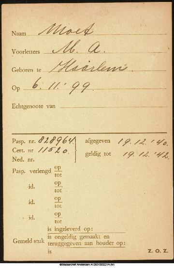 paspoort Matheus Adolf 1899