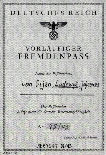 Duits paspoort (voorzijde)Fremdenpass