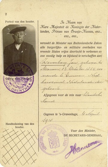 Paspoort Jan Zevenberg