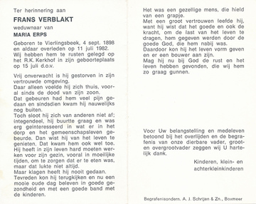 Afbeelding bij Franciscus Johannes  Verblakt