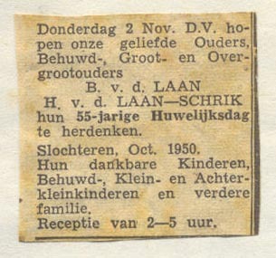 Advertentie 55-jarig jubileum