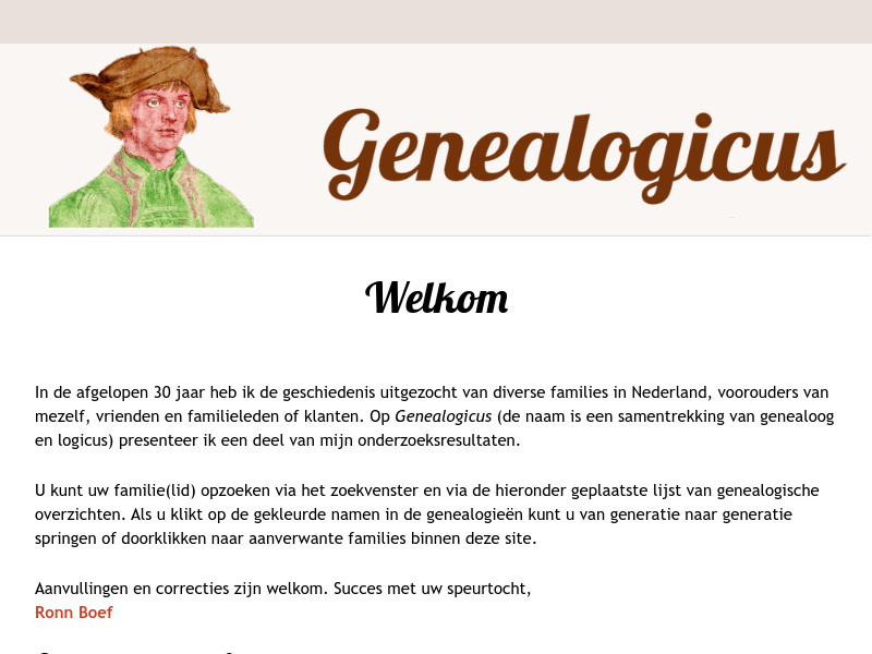 Screenshot van website
