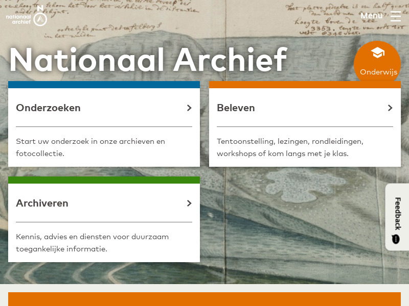 Screenshot van website