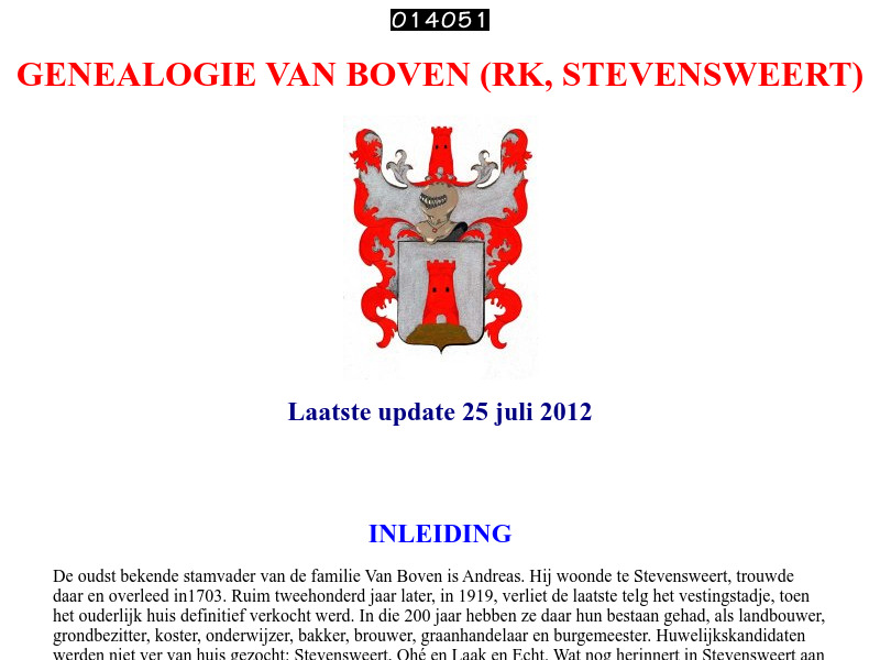 Screenshot van website