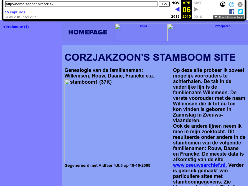 Screenshot van website