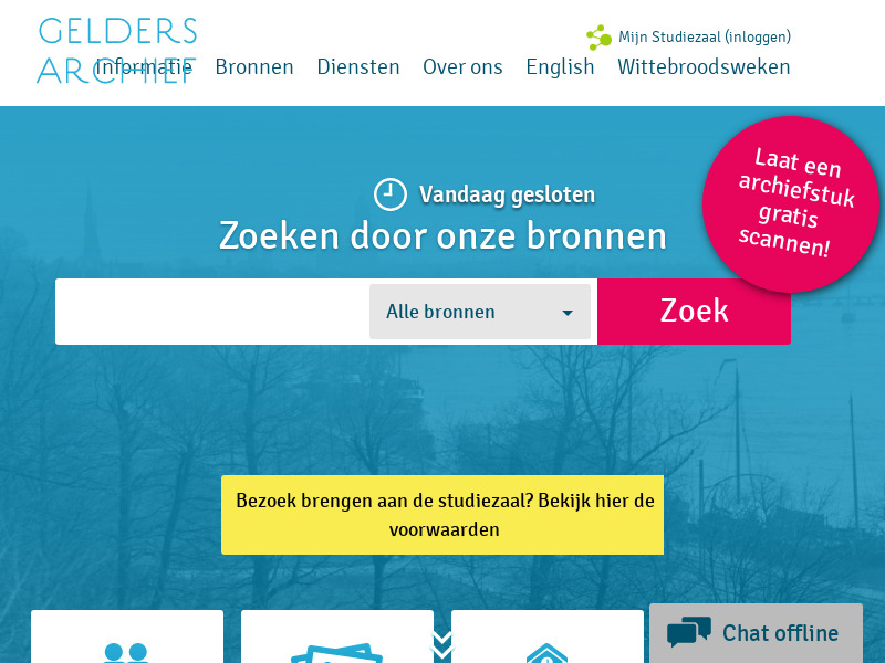 Screenshot van website