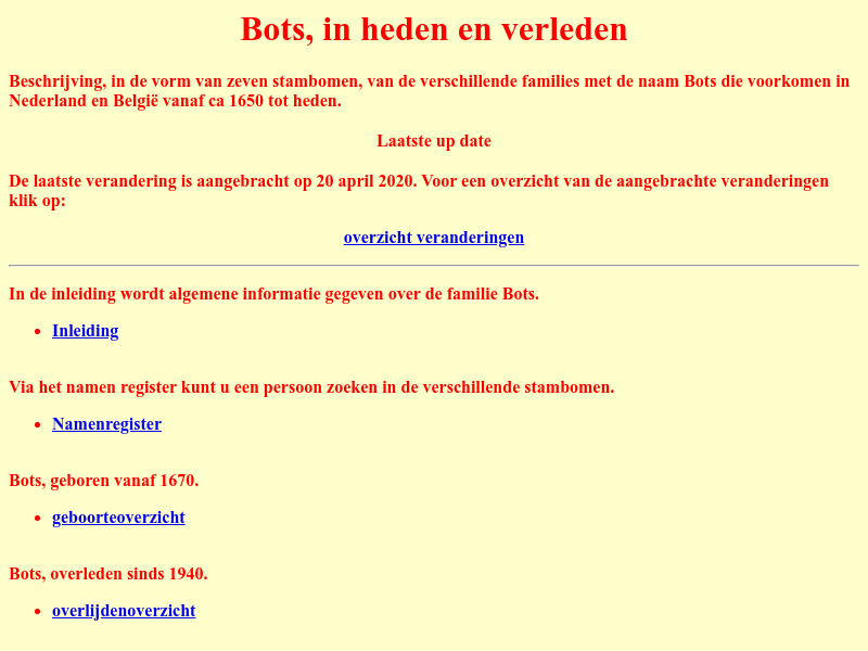 Screenshot van website