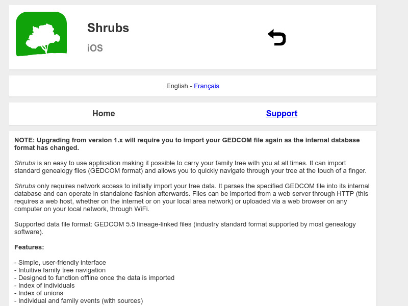Screenshot van website