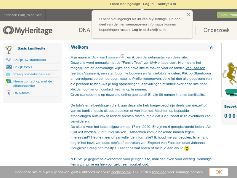 Screenshot van website