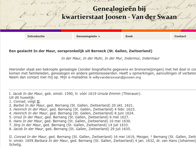 Screenshot van website