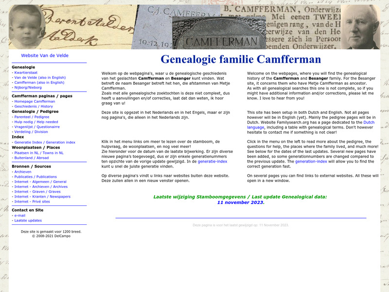 Screenshot van website