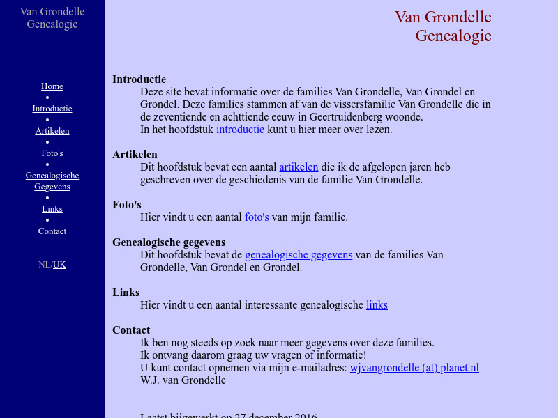 Screenshot van website