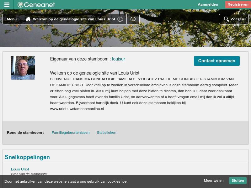 Screenshot van website