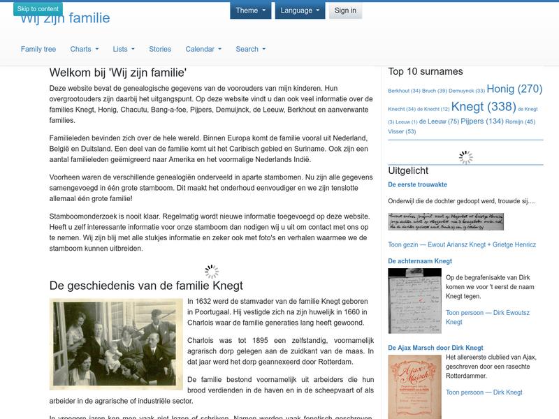 Screenshot van website