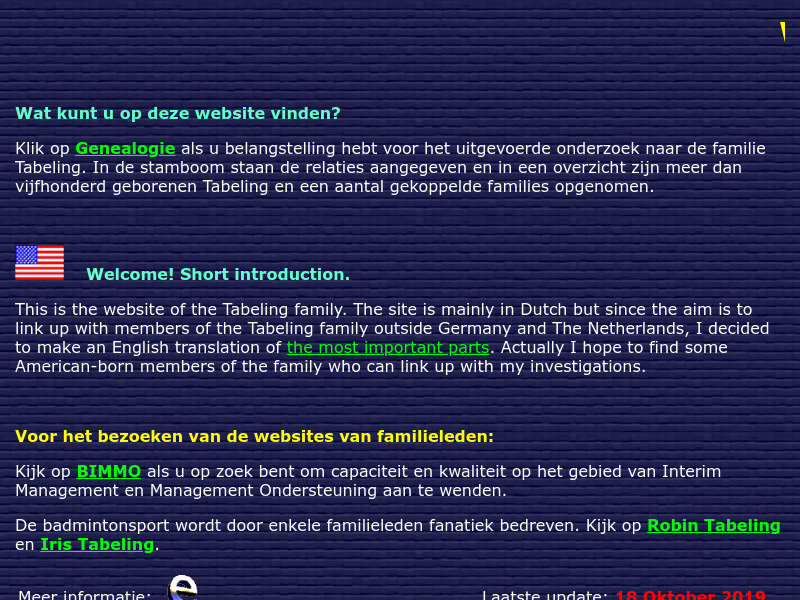 Screenshot van website