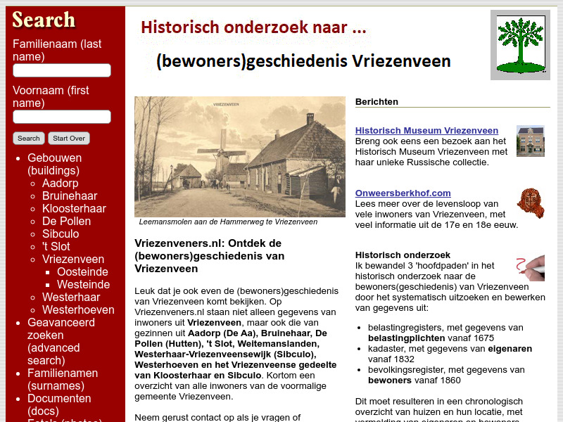 Screenshot van website