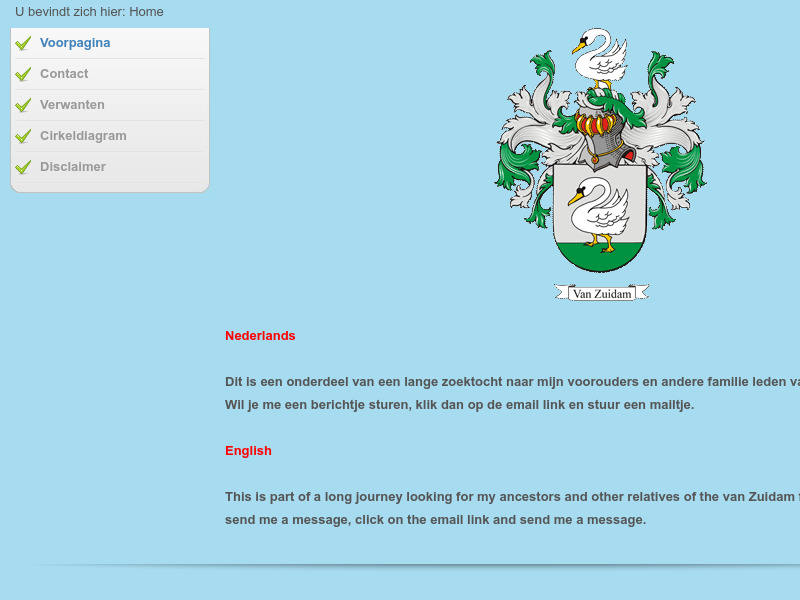 Screenshot van website